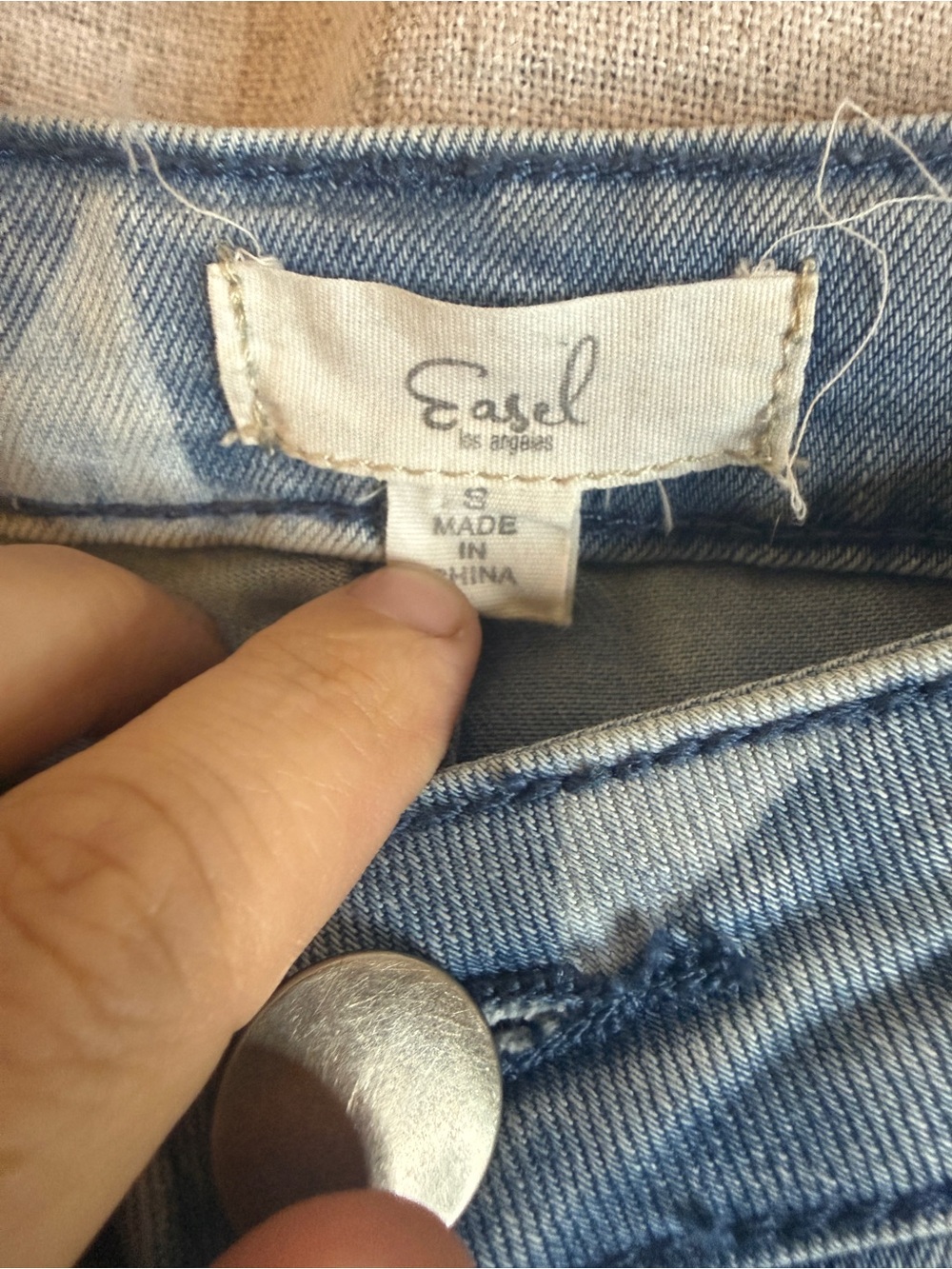 easel Light Blue Star-Print Distressed Boyfriend Jeans - Picture 2 of 5